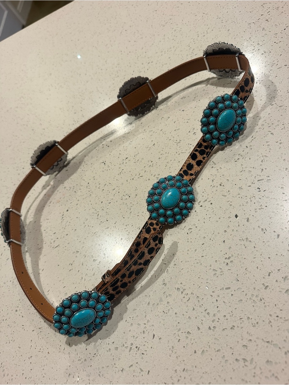 Leopard / Cheetah print Concho Belt